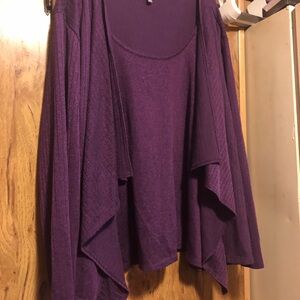 Essentials Purple Blouse Top with Scoop Neckline